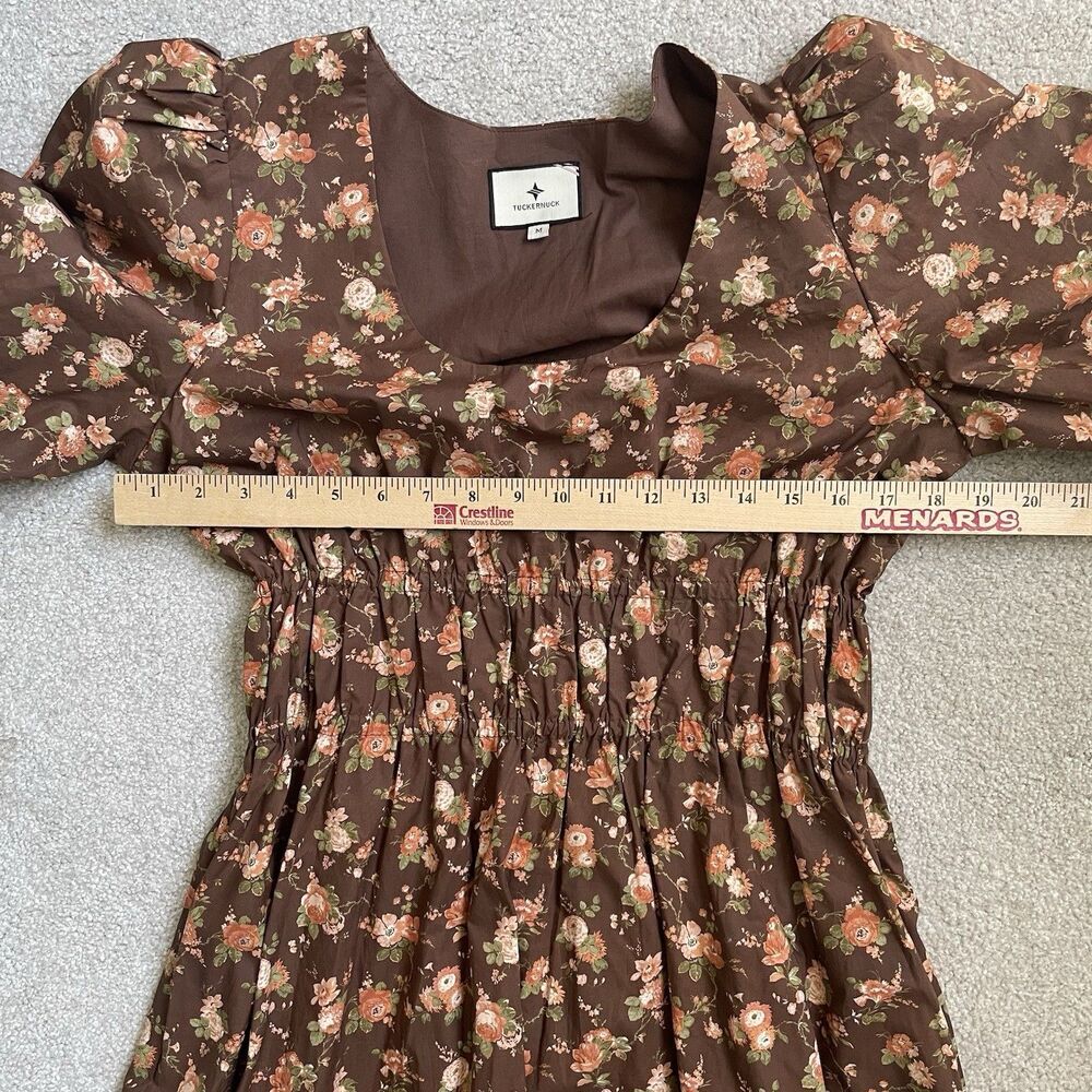 Tuckernuck Rosewood Chintz Marlena Floral Brown Boho Midi Dress Size Medium - Picture 10 of 11